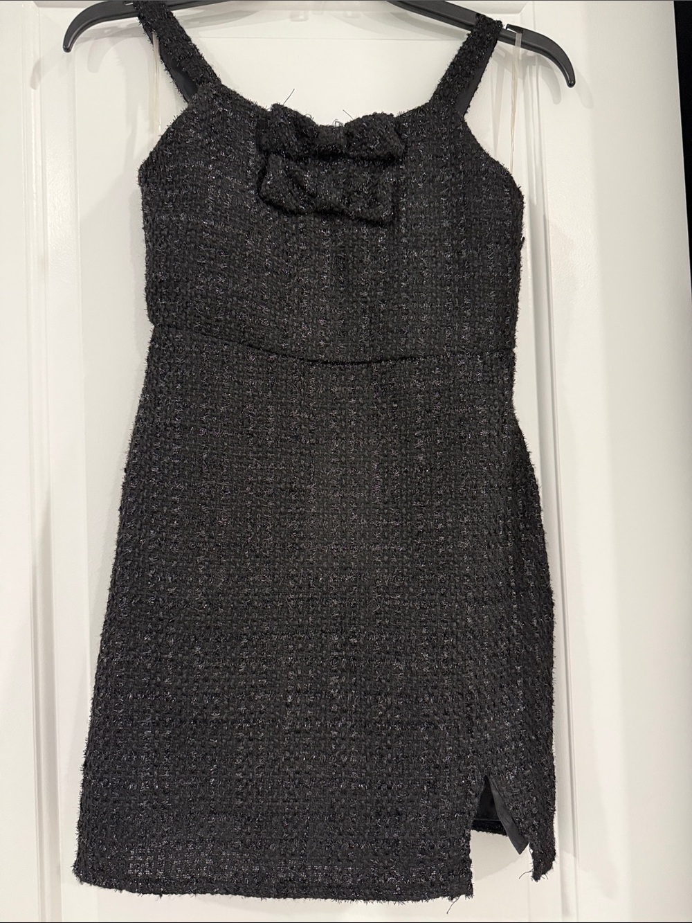 Girls dress.  Rare Editions Black Tweed Mini Dress with Bow Accent